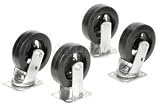 6 X 2 Mold-On Rubber Caster Kit 2 Swivel, 2 Rigid
