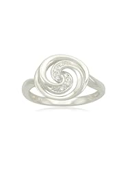 Sterling Silver Swirl Diamond Ring (0.02 cttw, I-J Color, I2-I3 Clarity)