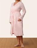 Motherhood Maternity: Long Sleeve V-neck Empire Waist Nursing Nightgown And Robe