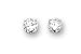 Sterling Silver Cubic Zirconia Stud Earrings 6 mm Round