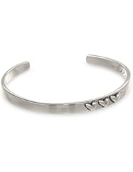 Sterling Silver "Chance Made Us Sisters Hearts Made Us Friends" Heart Cuff Bracelet