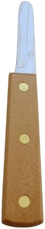 Set of 1 Stainless Steel Clam and Oyster Knife, Wood Handle 7" Long