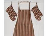 Review Tululah Designs LLC  / Tululah Designs Midnight Stripe Black Stripe Apron/Oven Mitt Set 3-pc.