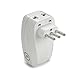 Yubi Power 3 in 1 Universal Travel Adapter with 2 Universal Outlets and 1 USB 2.1A Port - Built in Surge Protector and Light Indicator - Type L for Chile, Ethiopia, Italy, Lybia, Syria, Tunisia, & Uruguay