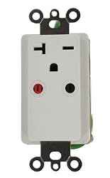 Leviton 6298-W DHC 20-Amp, 250V, NEMA 6-20R, Single Receptacle Receiver, 1-Way Communication, White