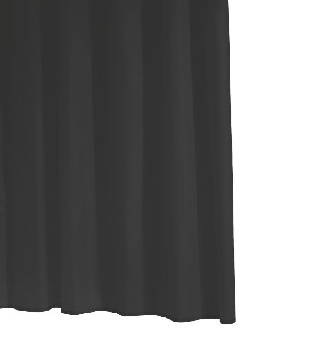 Ridder 313100-350 Duschvorhang Folie inklusive Aufh&auml;ngeringe 180 x 200 cm Standard Uni, schwarz