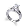 Tarnish Free Rhodium Plated Sterling Silver Band Clear Brilliant Cut CZ Ring