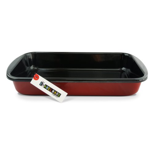 Roasting dish Baking dish 32 cm Premium porcelain enamel Handmade