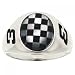 Mens Sterling Silver Ring Black Onyx & Mother of Pearl #3 Ring Size = 10