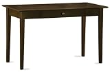 Shaker Collection Solid Wood Computer Desk with Drawer in Antique Walnut
