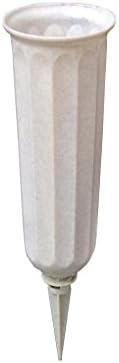 Durable Plastic 7" Cemetary Vases, White Granite Look