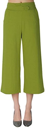Women's boot cut capri pants (M, Green)