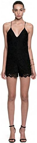 Karina Grimaldi Alvaro Lace Romper in Black, s