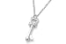 14K White Gold Key Charm Pendant, Enhanced with Pave Set Diamonds, Sliding on a 16 Cable-Chain Necklace.