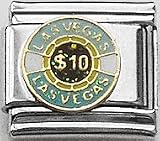 Clearly Charming Las Vegas $10 Chip Italian Charm