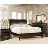 Phoenix Eastern King Size Bedroom Furniture Set in Rich Deep Cappuccino - C ....