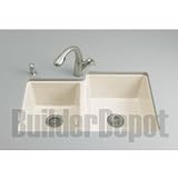 KOHLER K-5814-4U-96 Clarity Undercounter Kitchen Sink, Biscuit