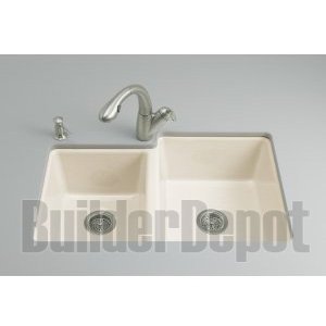 KOHLER K-5814-4U-96 Clarity Undercounter Kitchen Sink, Biscuit