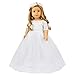 ZITA ELEMENT 1 Set Quality Handmade 18 Inch Doll Bride Wedding Dress with Headband for American Doll Girl Party Gown Dress Clothes Outfits and Hair Accessories