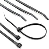 50LB Tensile Strength Nylon 8 Cable Tie - Black - 100Pk