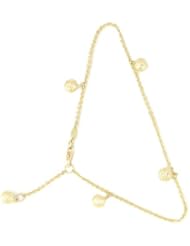 10k Yellow Gold Roped Chain Womens Ladies Fashion Anklet Spring-ring Clasp - 10" Inch Length