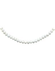 14K Gold 5mm White Cultured Semiround Pearl Strand 16"
