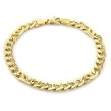 14K Yellow Gold Curb & Bird's Eye Link Bracelet 8