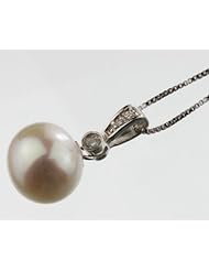 Genuine Pearl Pendant Necklace, Sterling Silver