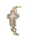 Geneva Platinum CZ Accented Roman Numeral Gold Cross Watch&nbsp;