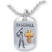 Pewter Baseball Tag and 27-Inch Chain