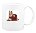 Mug with show, brown, hair, terrier, dog, yorkshire