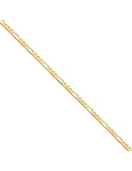14k 2.25mm Flat Figaro Chain, Best Quality Free Gift Box Satisfaction Guaranteed
