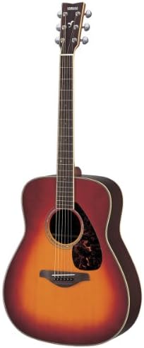 Yamaha FG730S Folk Acoustic Guitar Bundle with Gig Bag, Tuner, Instructional DVD, Strings, Pick Card, and Polishing Cloth - Vintage Cherry Sunburst