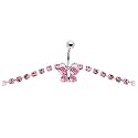 Pink Glitzy Gem Butterfly Belly Chain