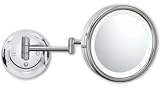 Aptations Chrome Pivot Arm Lighted Hardwired Wall Mirror