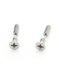 Kitchen: 1 Pair Hipsters Screws Stud Earrings 316L Titanium Steel Bigbang G Dragon (Silver) - HappyGift