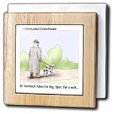 Review 3dRose LLC  / Dr. Rorschach Takes Dog -Spot- For A Walk - 6 Inch Tile Napkin Holder