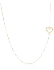 Sterling Silver Heart Side Station Necklace, 18"