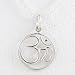 Round Script Om (Aum) Pendant in Sterling Silver on a 16" Box Chain, #8456