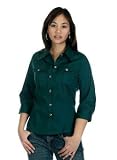 Womens 3/4 Sleeve Button Front Blouse
