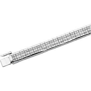 Genuine IceCarats Designer Jewelry Gift 14K White Gold Diamond Bracelet