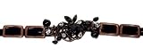 Black Apple Leather and Crystal Stones Bracelet *****