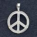 Qc3139 Solid Polished Sterling Silver Peace Symbol Charm