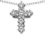 3/4ctw Round Diamond Cross Pendant