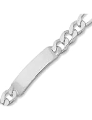 Sterling Silver 8 Inch 350 Figaro ID Bracelet