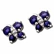 14kt White Gold Butterfly Shaped Sapphire and Diamond Earrings