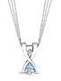 18k White Gold or Yellow Gold Cross-Stitch Aquamarine and Diamond Pendant