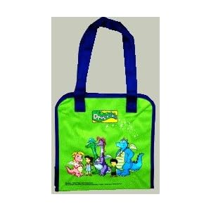 Dragon Tales Canvas Tote Bag - Green with Blue edges