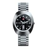 Rado Quartz, Silver Steel Band Black Dial - Men's Watch R12408614