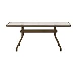 Tropitone Acrylic & Glass Cast Aluminum 40 x 66 Rectangular Patio Dining Table with Umbrella Hole
